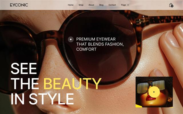 Eyeconic template hero section