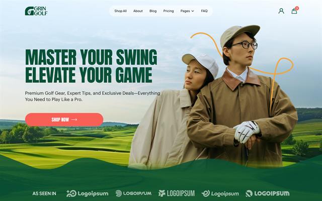 Golf template hero section
